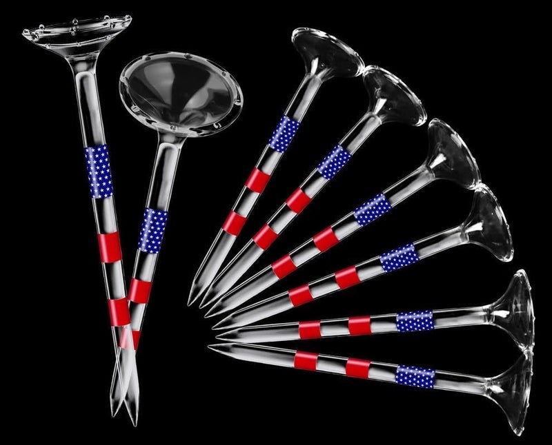 prowithlin Golf Tees 3 1/4'' Unbreakable Transparent Acrylic, Plastic Reduce Side Spin & Friction, Long Tee Bulk with Big Cup & 8 Prongs Golf Accessories for Men 50 Pack - Image 2